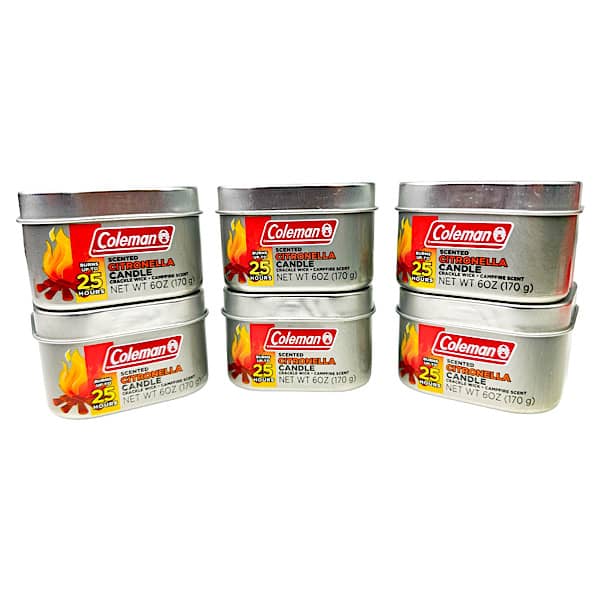 6 PACK of Coleman Campfire Scented Outdoor Citronella Candle $19.99 (reg $36)