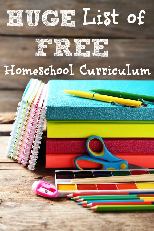 HUGE List of FREE Homeschool Curriculum