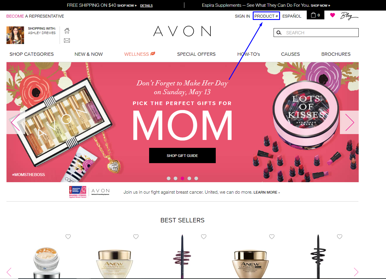 Avon Order by product Number.png
