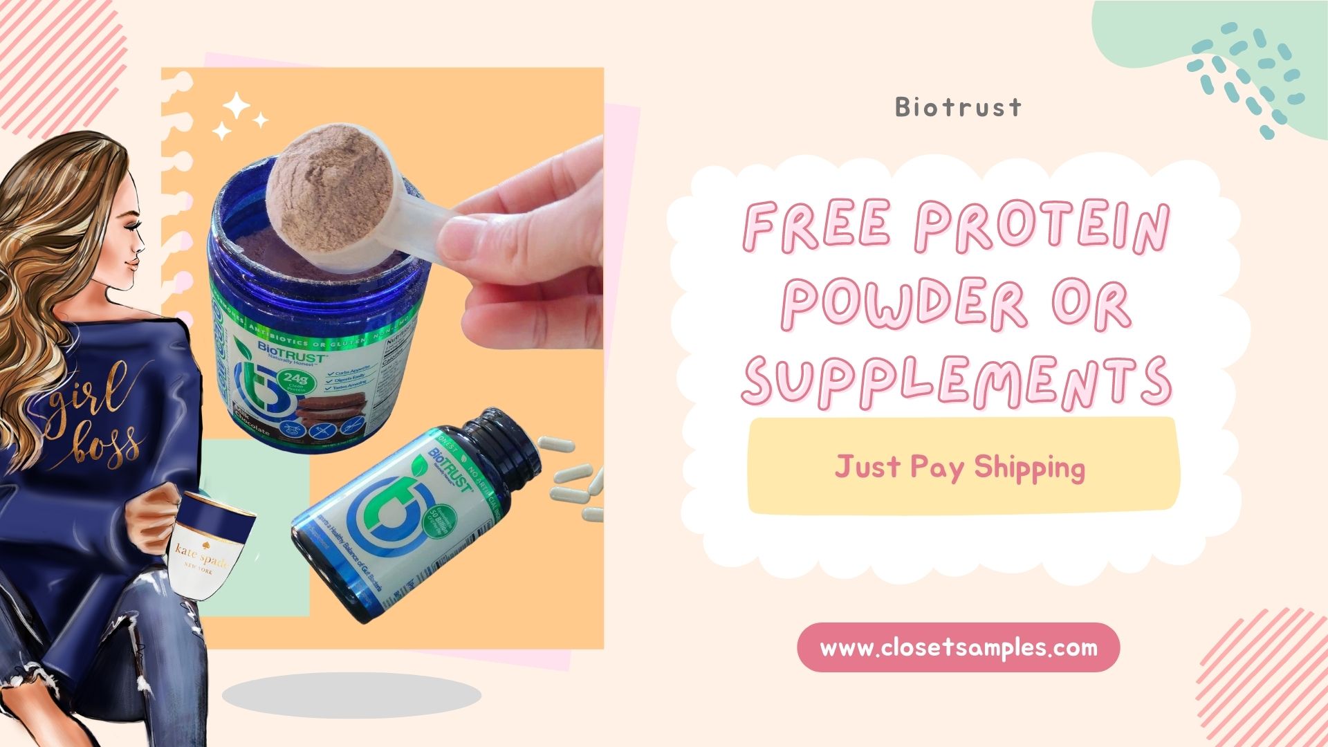 FREE Biotrust Protein Powder or Supplements Just Pay Shipping closetsamples