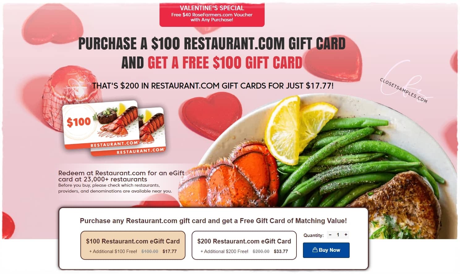 Get $200 in Restaurant.com Gift Cards for Just $17.77!