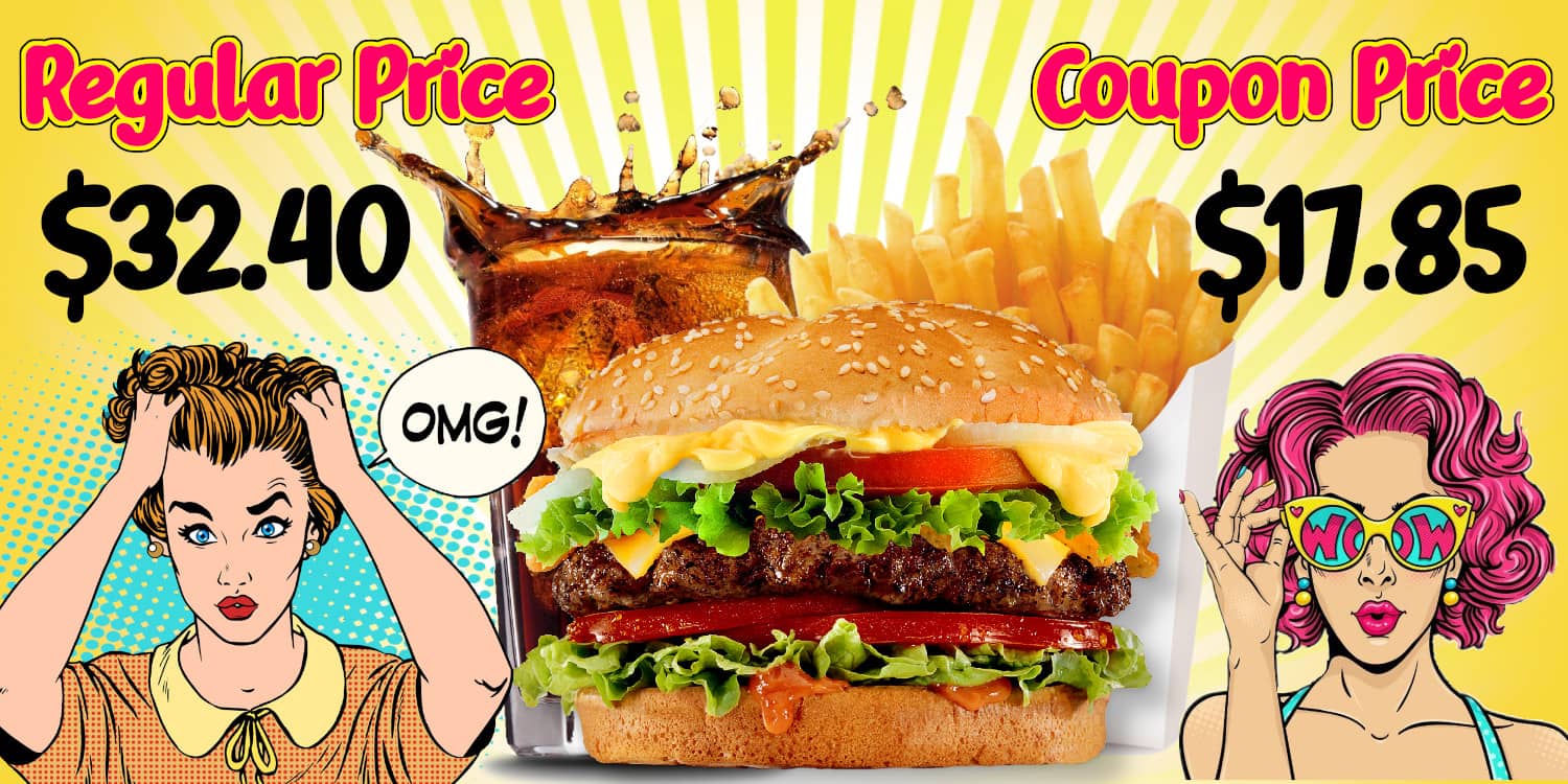 Burger Fries and Soda 45 Percent Coupon Savings