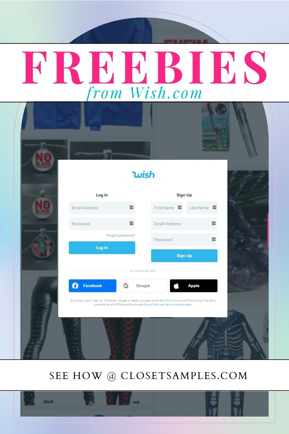 How to Get FREE Stuff on Wish closetsamples pinterest