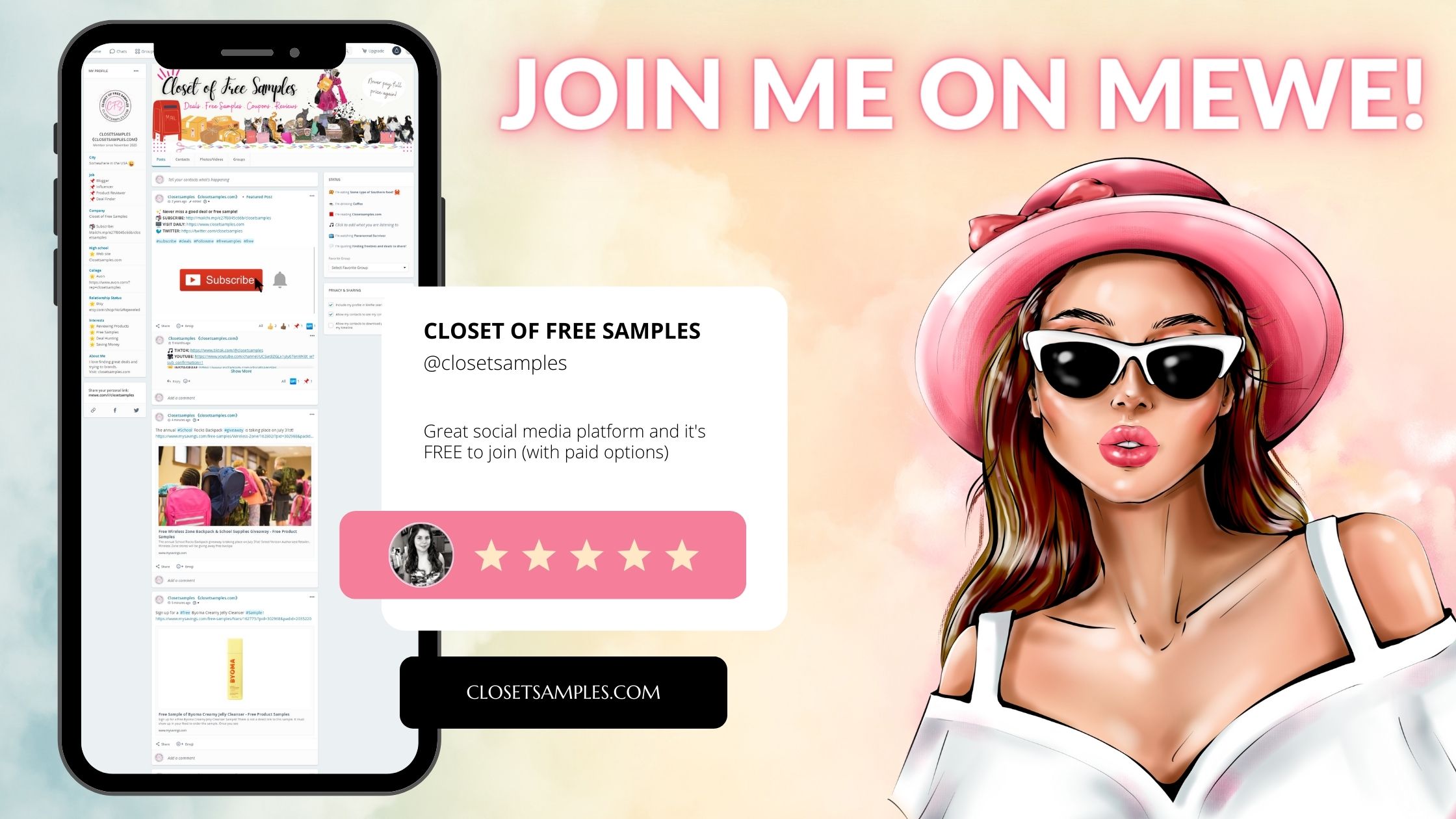 Join Closet of Free Samples on MeWe closetsamples