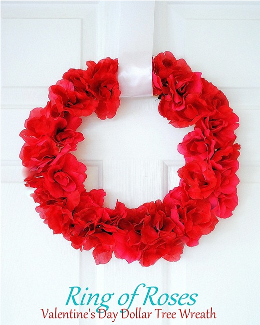DIY Dollar Tree Valentine’s Day Rose Wreath